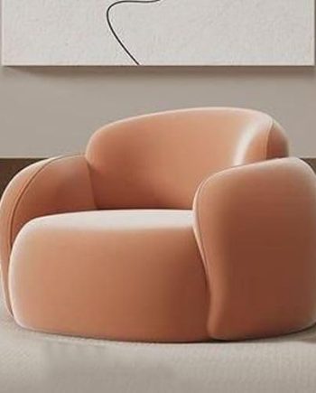 Single Seater Lounge Sofa in Orange Vibrant Minimalist Luxury