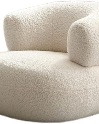 Nordic Designer Creative U-Shaped White Casual Lamb Wool Single Sofa Minimalist Living Balcony Bedroom Futon Furniture