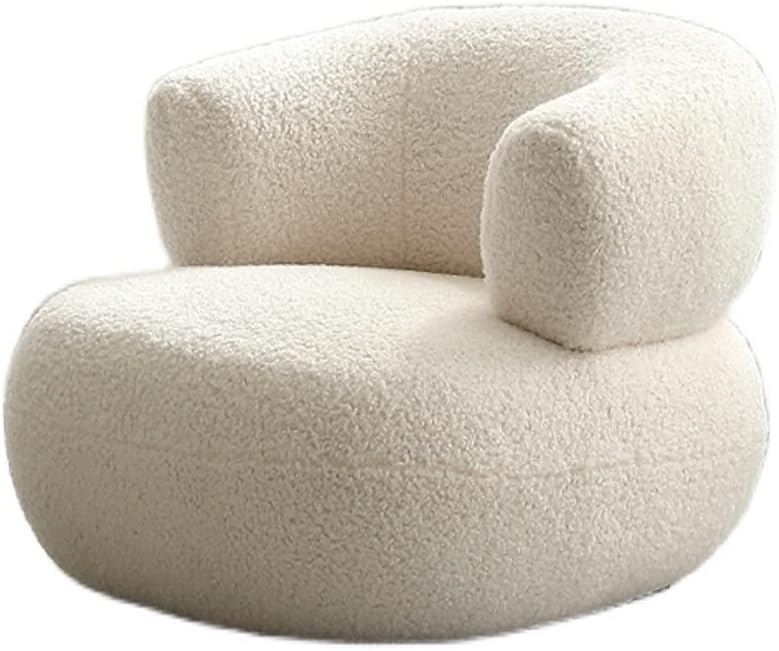 Nordic Designer Creative U-Shaped White Casual Lamb Wool Single Sofa Minimalist Living Balcony Bedroom Futon Furniture