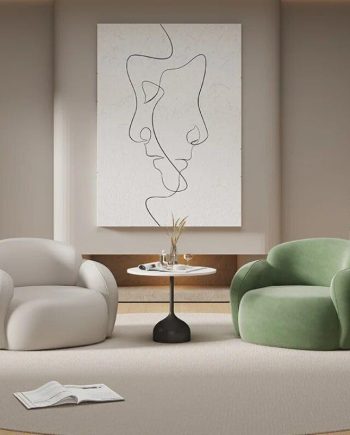 Luxury Minimalist Lounge Sofa – Modern Comfort Single Seater, White