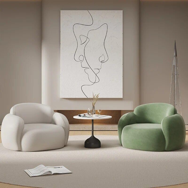 Luxury Minimalist Lounge Sofa – Modern Comfort Single Seater, White