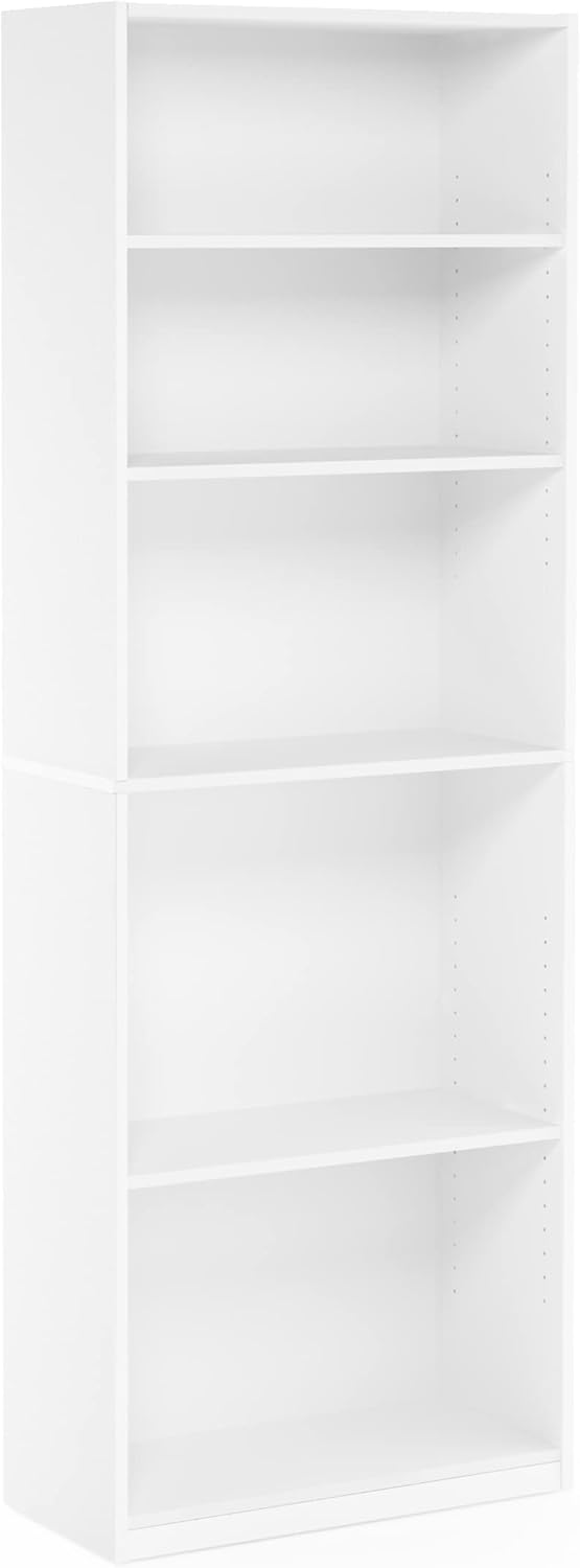 5-Shelf Bookcase, 5-Tier, White