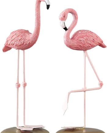 Resin Pink Flamingo Ornaments Statue Tabletop Decorations Figurines Collectible Decoration GiftHome Decor Wedding (Set of 2)
