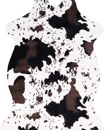 Cow Print Rug 110cmx75cm Faux Cowhide Area Carpet Animal Print Mat for Living Room Bedroom Non-Slip (Cow,Small)