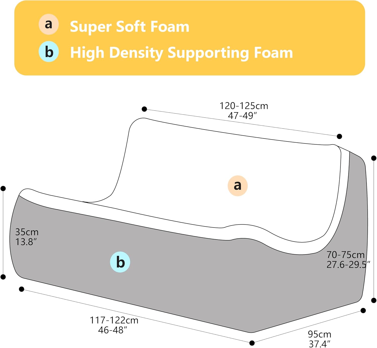 Loveseat, Mid Century Armless Twin Size Floor Sofa, Soft Premium Corduroy Floor Lounge Chair, Foam Sofa for Living Room Bedroom and Office, Frost Grey