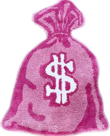 Wallet Shape Tufted Rug Pink Gril Room Anti-Slip Trippy Bedroom Handmade Flocking Carpet Living Room Entrance Home Decor (31.5X23.6inch (80X60 CM))