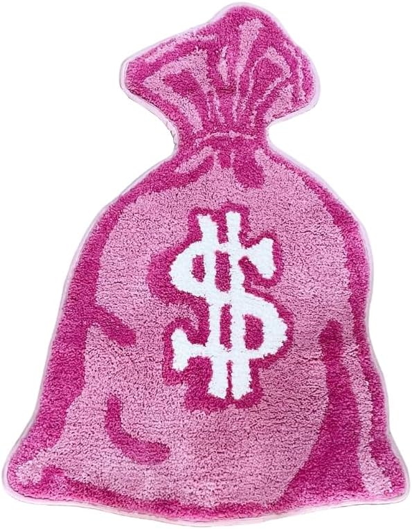 Wallet Shape Tufted Rug Pink Gril Room Anti-Slip Trippy Bedroom Handmade Flocking Carpet Living Room Entrance Home Decor (31.5X23.6inch (80X60 CM))