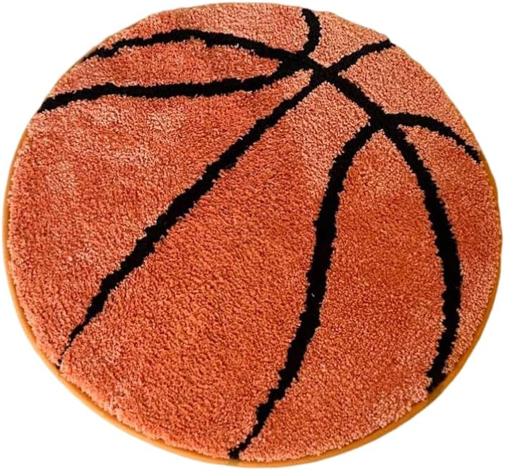 Basketball Tufted Rugs Doormat Mat Anti-Slip Kitchen Bedroom Handmade Tufted Rug Carpet Living Room Entrance Rug Home Decor (23.6X23.6 inch)
