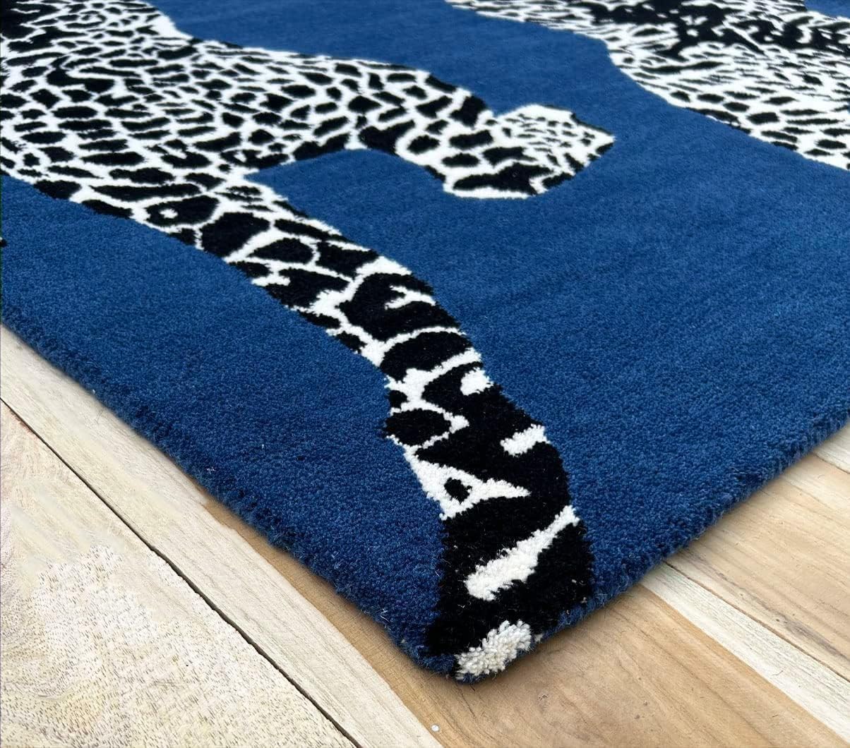 Modern Handmade Wool Area Rug for Living Room, Bedroom and Dining Room 5x7 Feet Multi G