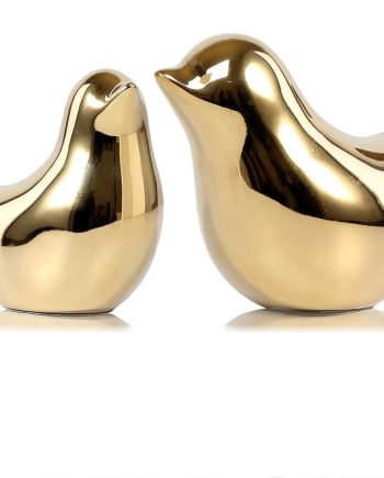 Small Birds Statues Gold Home Decor Modern Style Figurine Decorative Ornaments for Living Room, Bedroom, Office Desktop, Cabinets