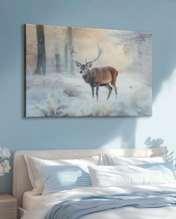 Painting Decorative Forest Animal Deer Posters Prints, Surrealism Canvas Wall Art Decorations, Living Room Bedroom Kitchen Office Wall Decor, 47 x 24 Inches Unframed
