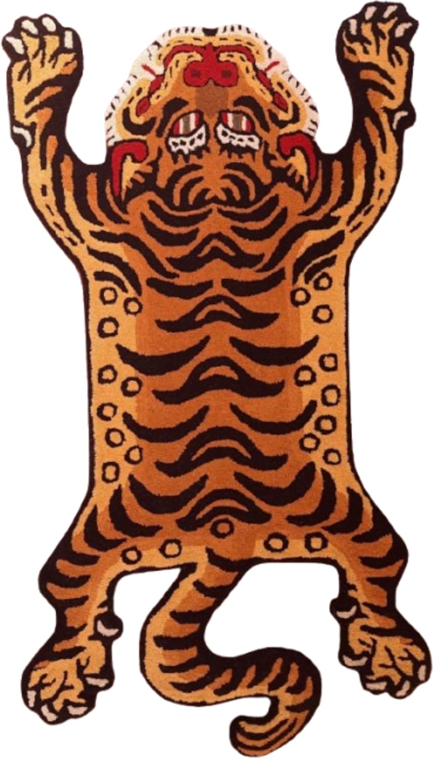 Rugs 3x5 Feet Skin Shape Area Rugs for Modern Home Decor, Living Room, Carpet Handmade Tufted 100% Woolen Tibetan Rugs, Animal Printed Carpet for Child Room Bedroom by (2x3 Feet)