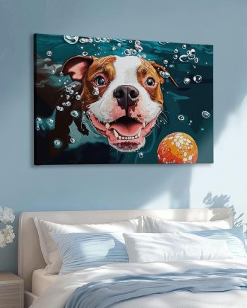 Decorative Painting Animal Dog, Oil Painting Style Canvas Wall Art, Giclee Print Wall Decor for Living Room Bedroom Office, 47 x 24 Inches Unframed