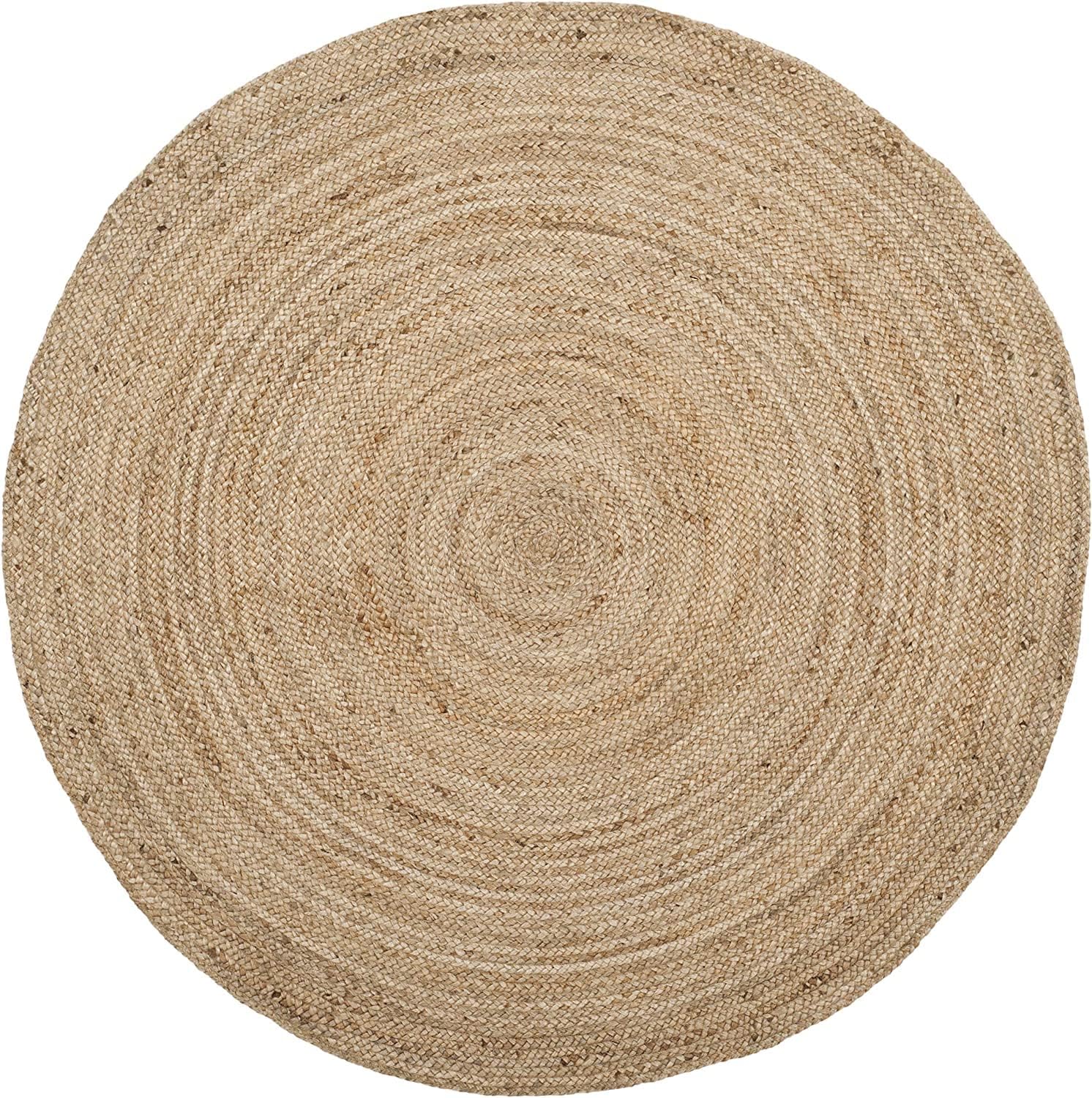 Jute Rug 3' Round, Bohemian Floor Mats, Handmade Natural Fiber Indoor Rug, Sustainable Carpet Perfect for Home Décor, Party, Living Room, Kitchen, Dining Room, Rustic