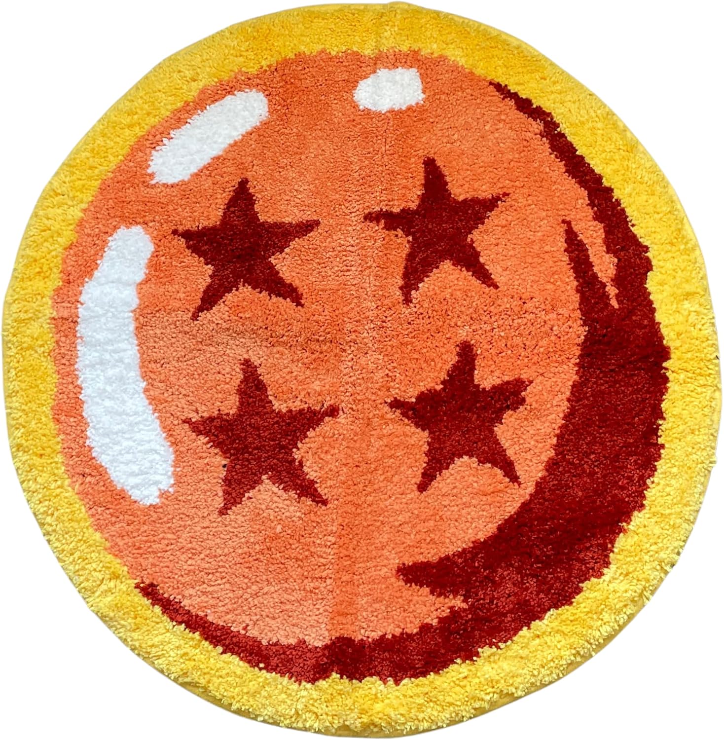 Orange Ball Star - Ball Rug - 4 Stars bathmat - Anime bathrug - Handmade Tufted - Handmade & Premium - 28in (70cm) Japanese Anime Rug Room Decor Decor